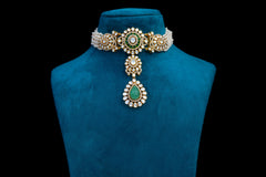 Kundan Choker with Emerald Drops