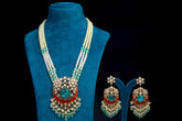 Royal Turquoise Pearl Statement Necklace Set