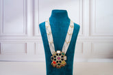 Navratna Pearl Long Necklace with Statement Pendant