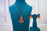 Elegant Floral Kundan Pendant Set