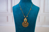 Elegant Green Stone Kundan Pendant
