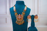 Grand Temple Kundan Pearl Necklace Set