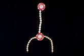 Ruby Enamel Polki Diamond Hathphool (Hand Harness)