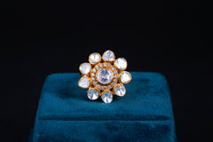 Majestic Crest Silver Polki Ring