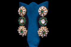 Polki Floral Drop Earrings