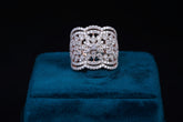 Luxury Silver Diamond Statement Ring