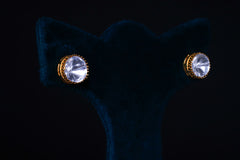 Elegant Spiral Polki Diamond Stud Earrings