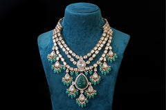 Exquisite Green Stone Bridal Necklace