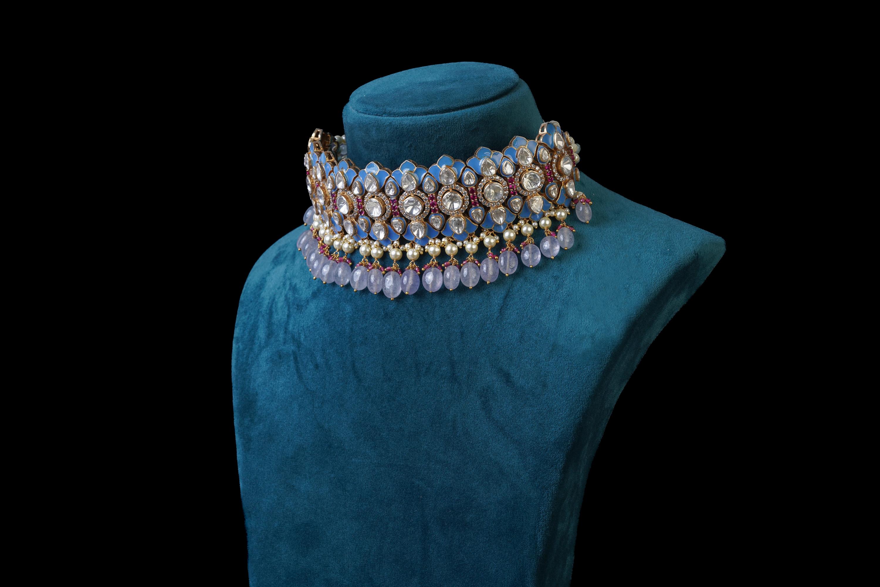 Blue Luxurious Choker Necklace
