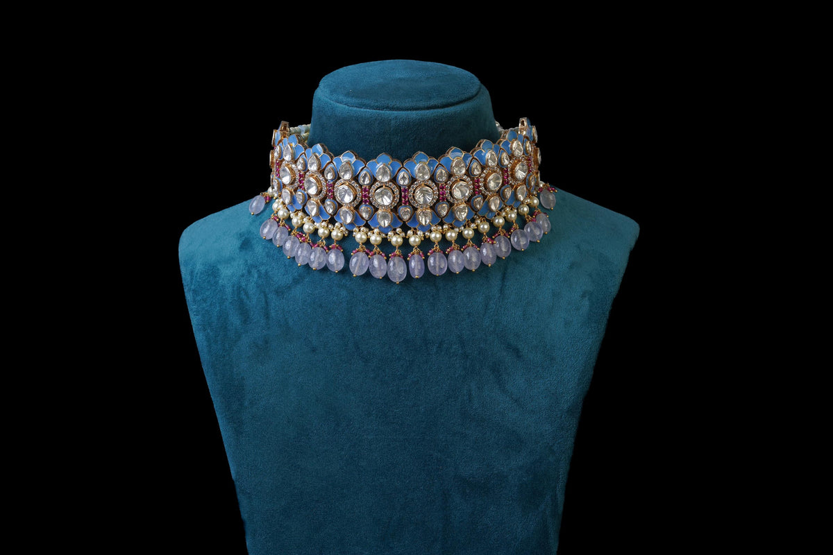 Blue Luxurious Choker Necklace
