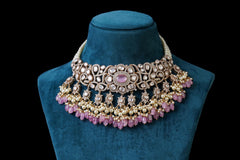 Blush Pink Kundan Bridal Choker Set