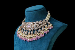 Blush Pink Kundan Bridal Choker Set