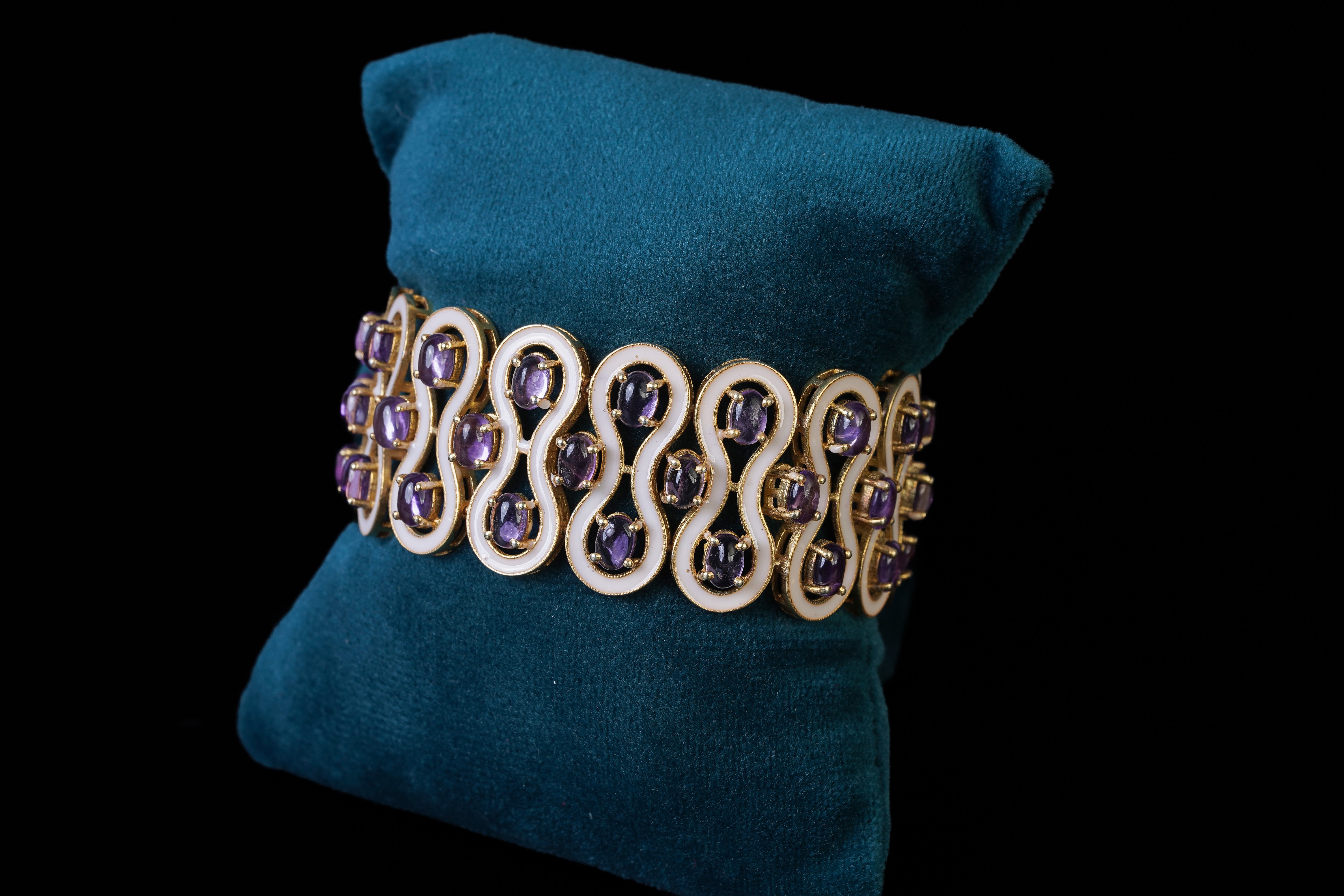 Amethyst Oval Link Statement Bracelet