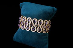 Amethyst Oval Link Statement Bracelet