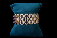 Amethyst Oval Link Statement Bracelet