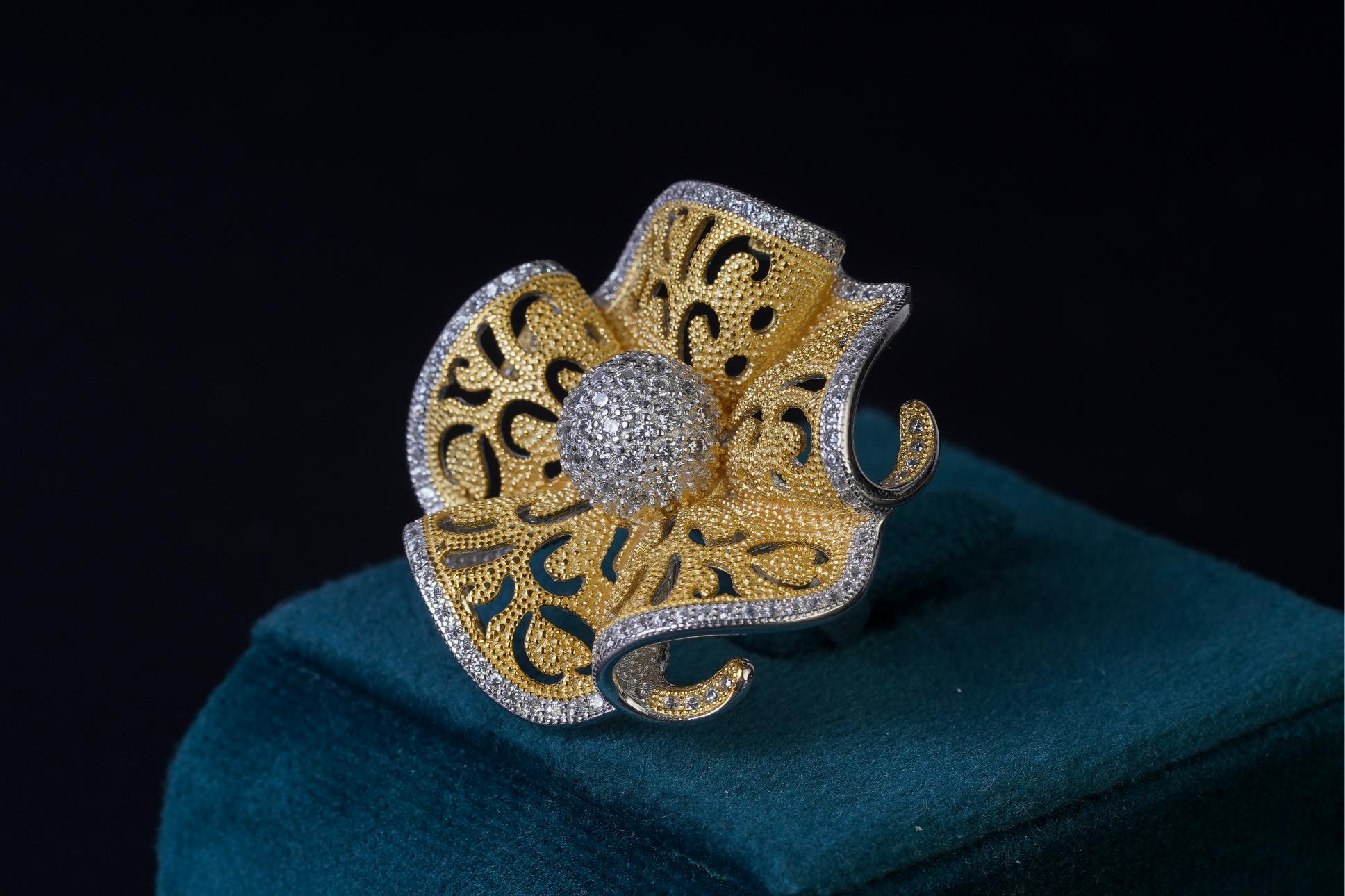 Diamond Bloom Statement Ring