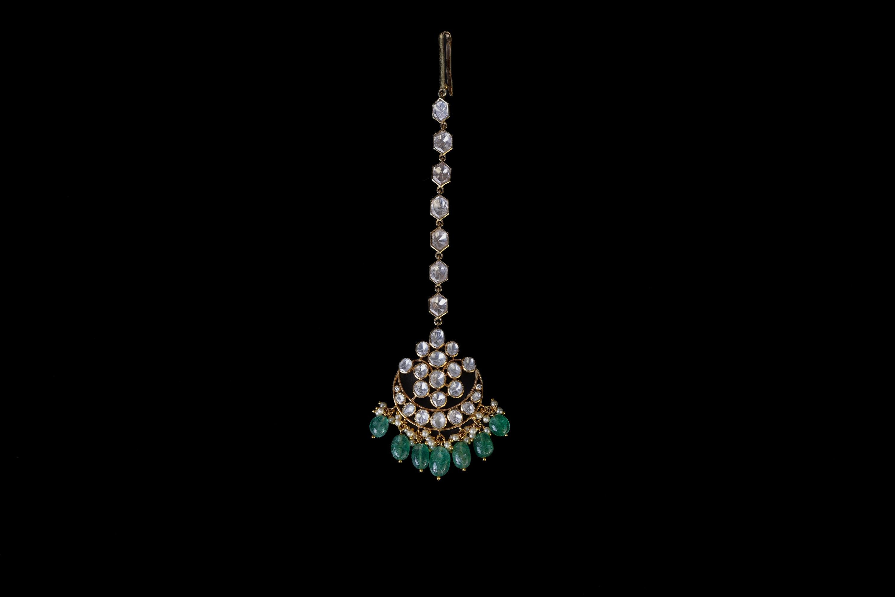 Drop Kundan Maang Tikka