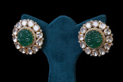 Round Green Crystal Studs