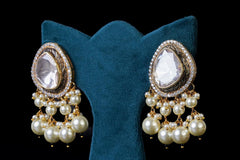 Crystal Flower Pearl Earrings