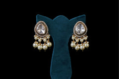 Crystal Flower Pearl Earrings