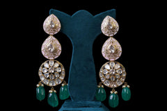 Polki Diamond & Emerald Bridal Necklace Set