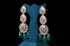 Polki Diamond & Emerald Bridal Necklace Set