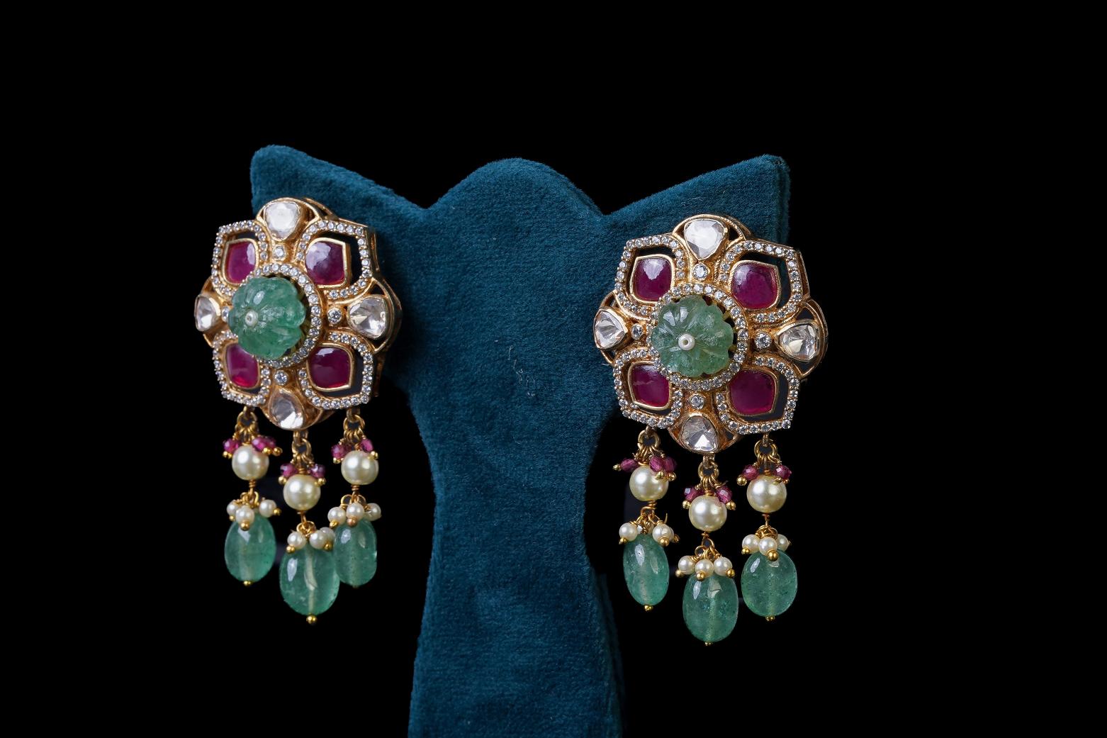 Pink Floral Designer Choker Set