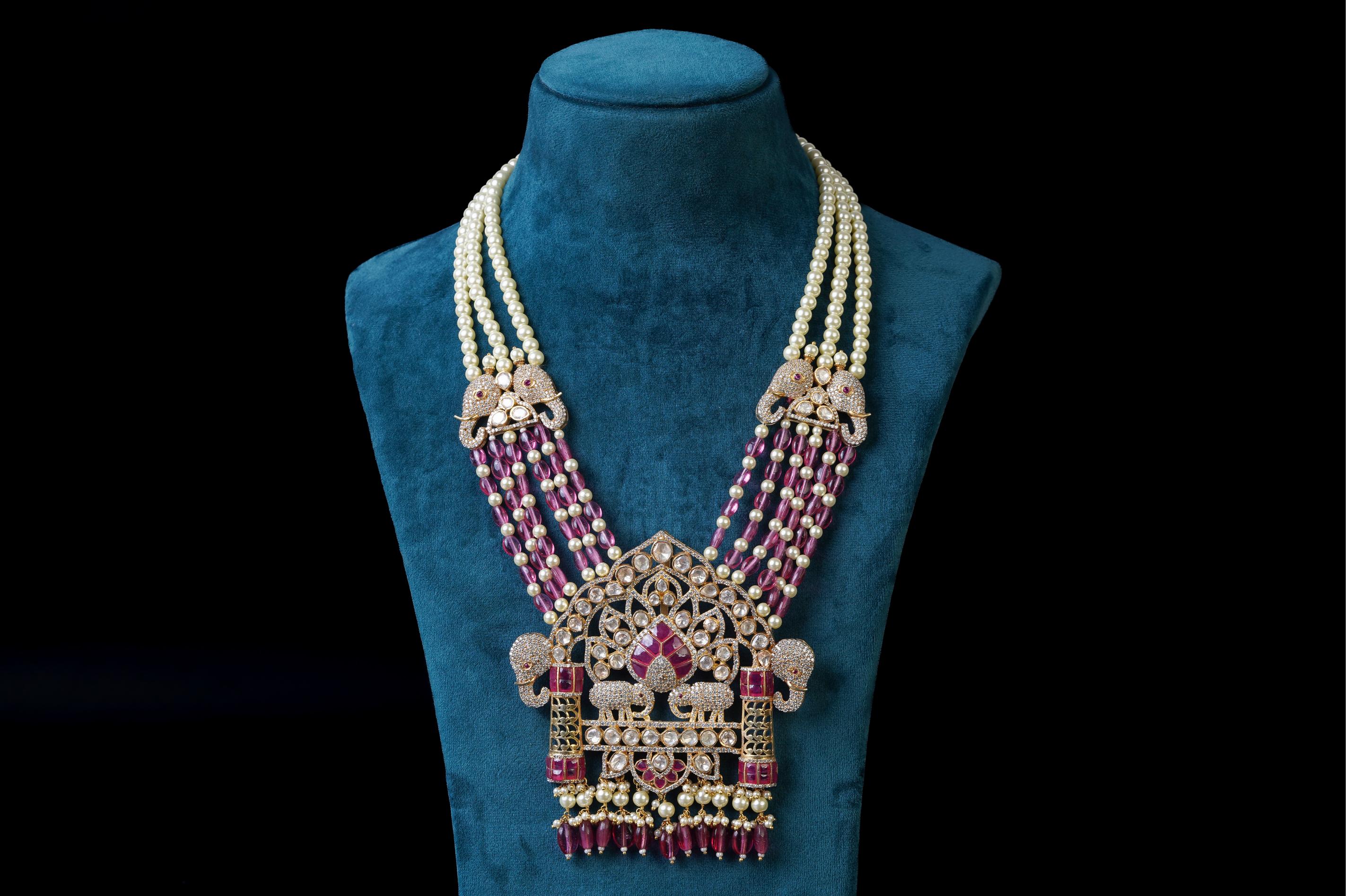 Ruby Pearl Kundan Bridal Necklace Set