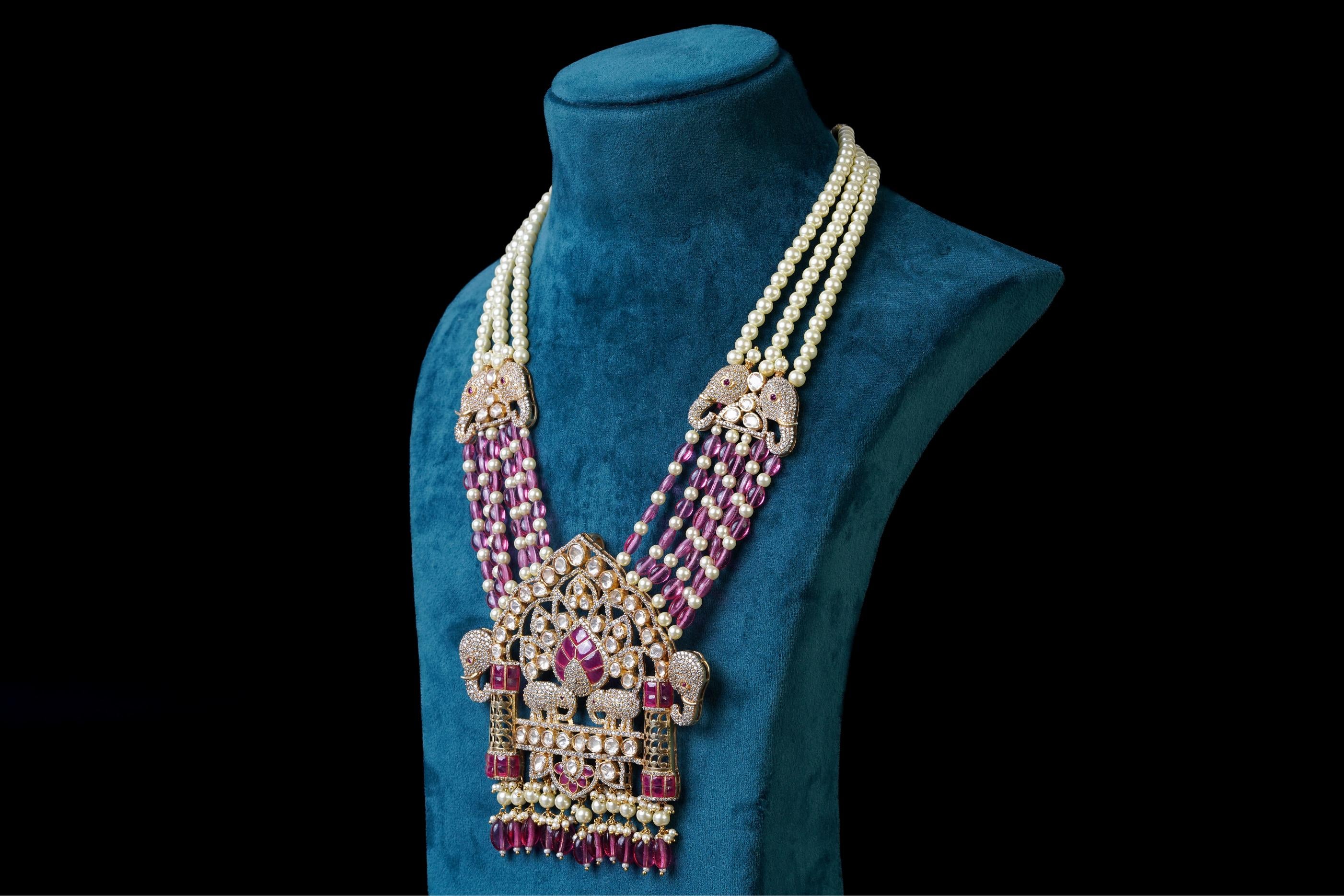 Ruby Pearl Kundan Bridal Necklace Set