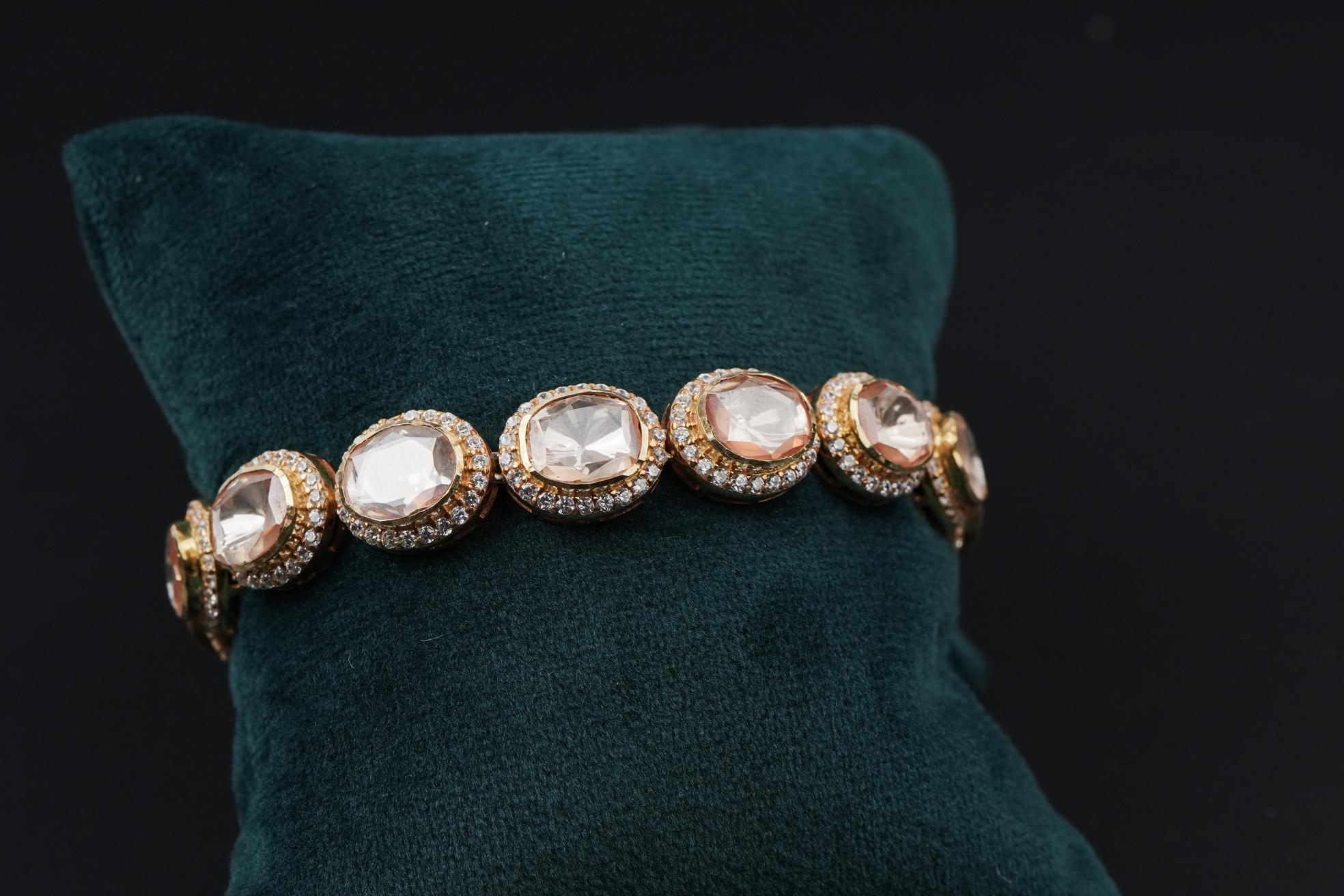 Single Line Polki Bracelet