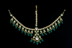 Green Bridal Polki Mangtika