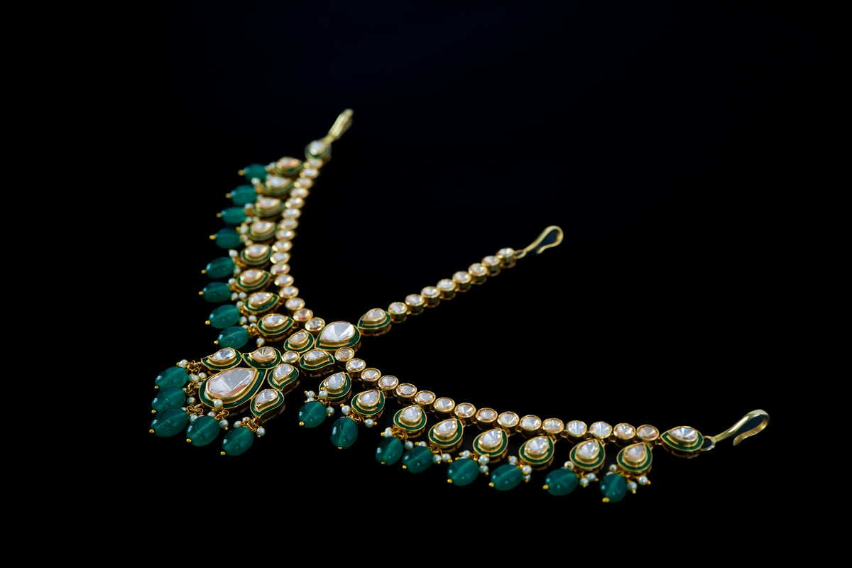 Green Bridal Polki Mangtika