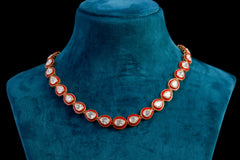 Classic Ruby Halo Necklace Set
