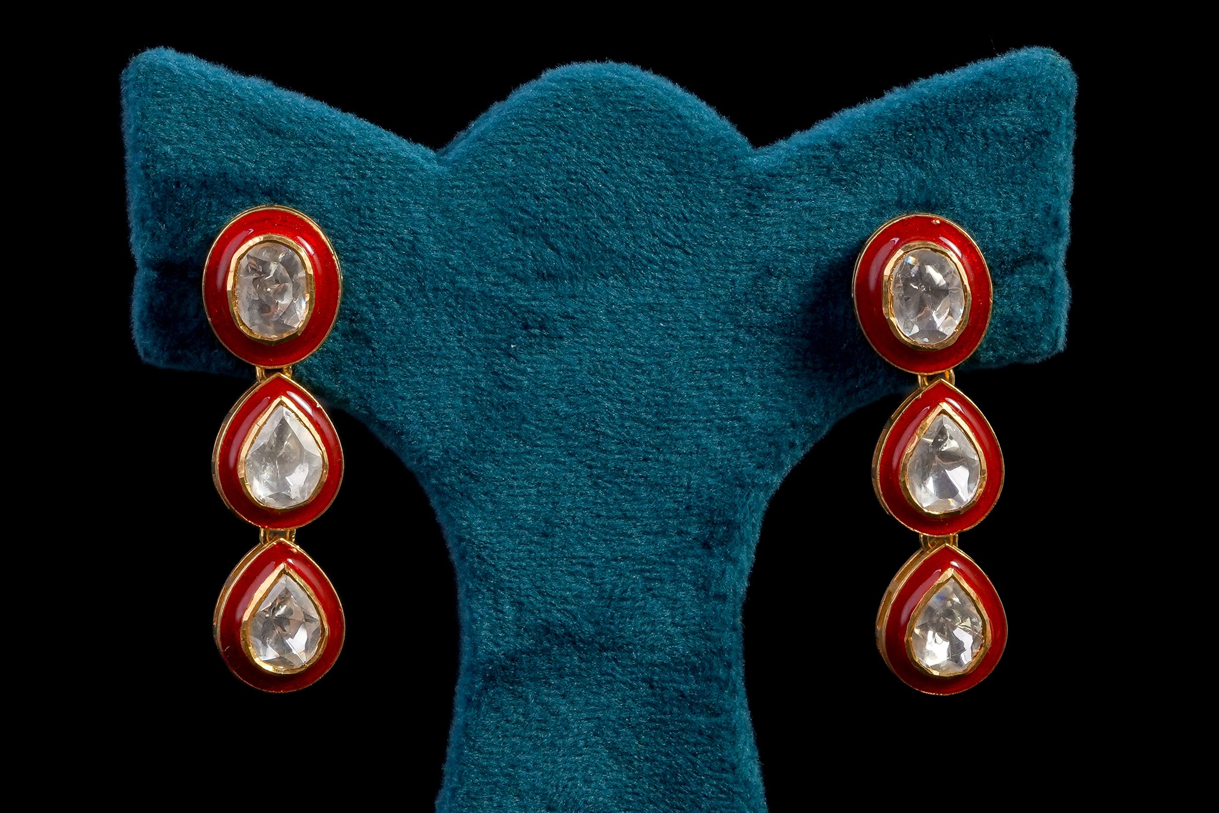 Classic Ruby Halo Necklace Set