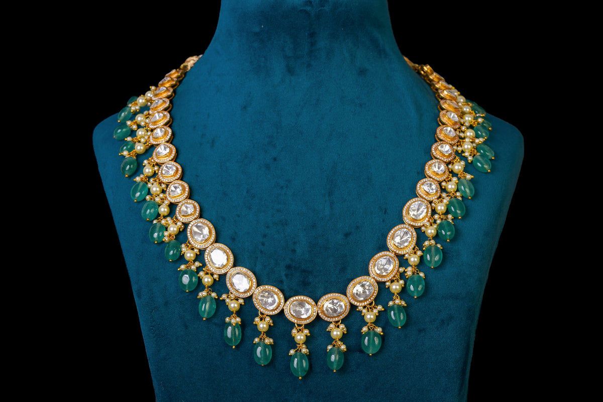 Emerald Drop Kundan Necklace
