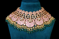 Blush Pink Enamel Kundan Bridal Choker Set