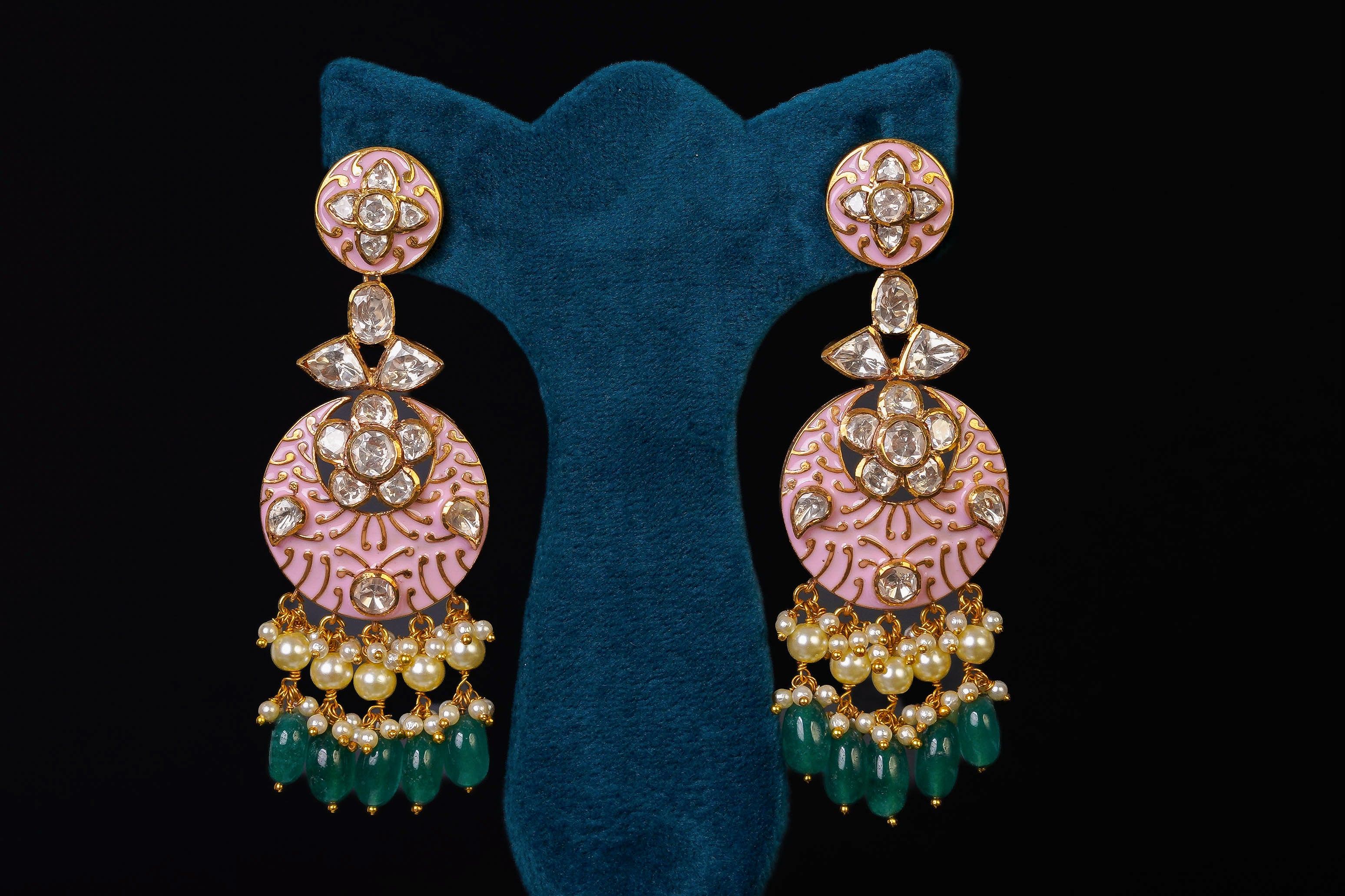 Blush Pink Enamel Kundan Bridal Choker Set