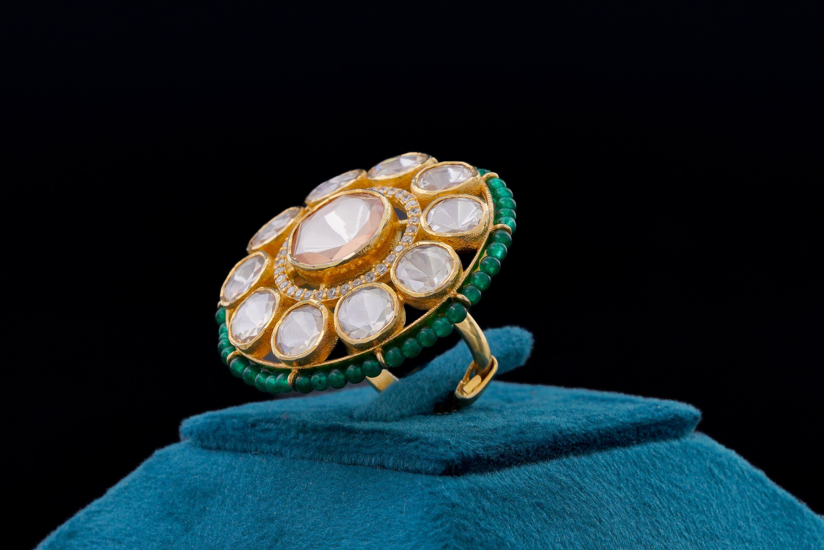 Round Kundan Stone Ring