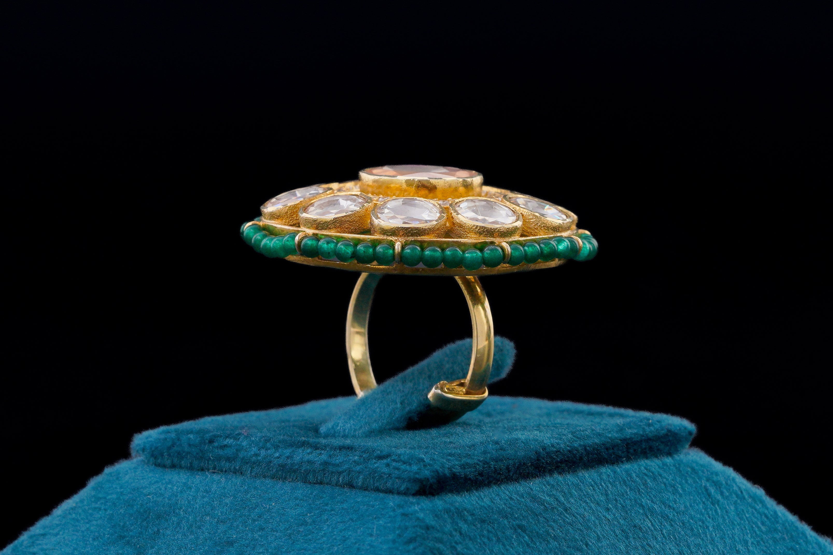 Round Kundan Stone Ring