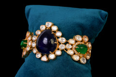 Midnight Sapphire & Emerald Kundan Bracelet