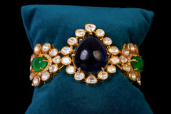 Midnight Sapphire & Emerald Kundan Bracelet
