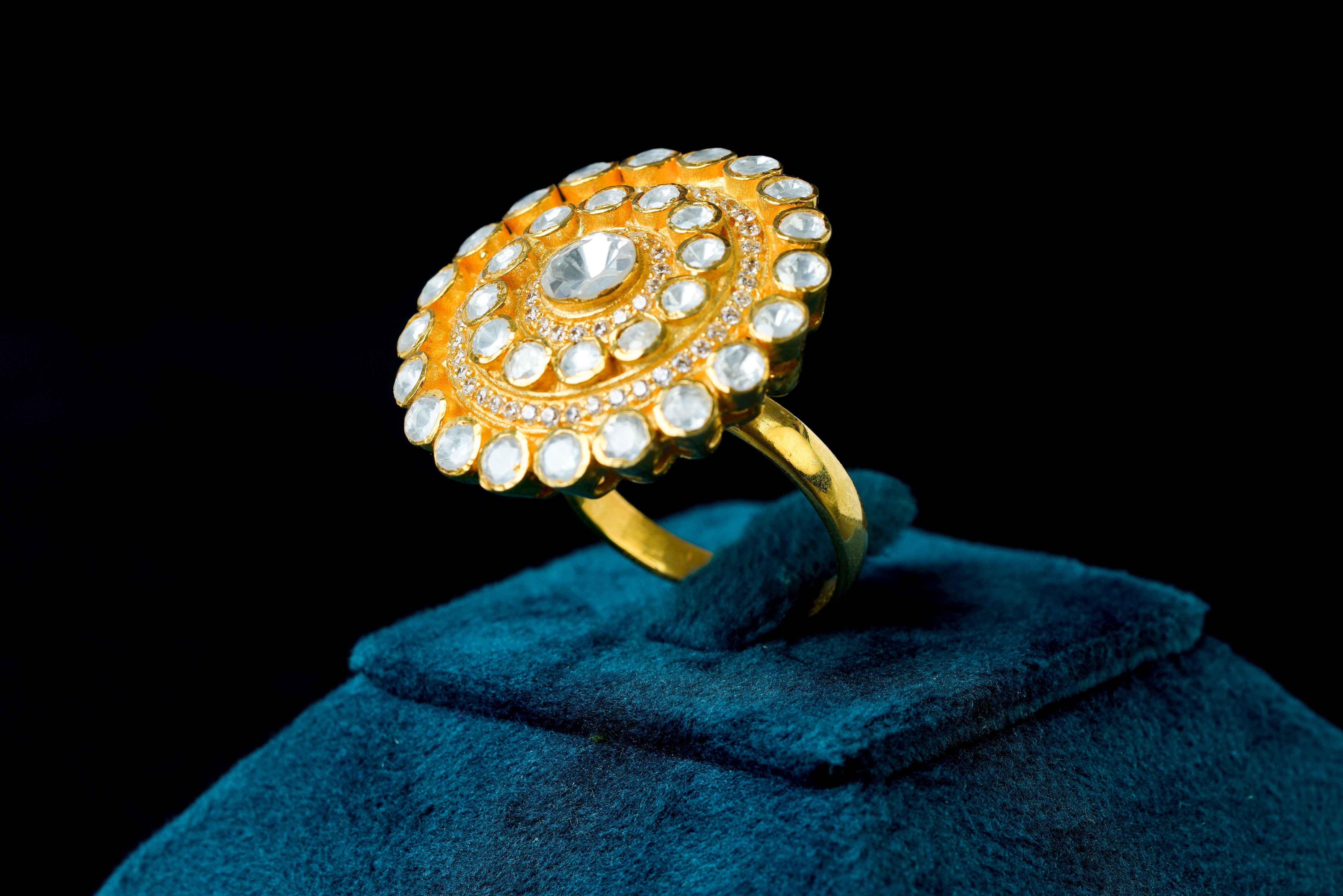 Elegant Heritage Moissanite Polki Ring