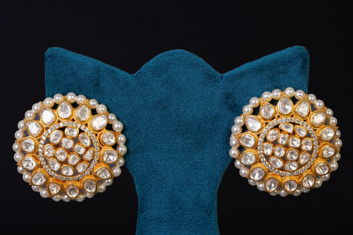 Kundan Round Earring