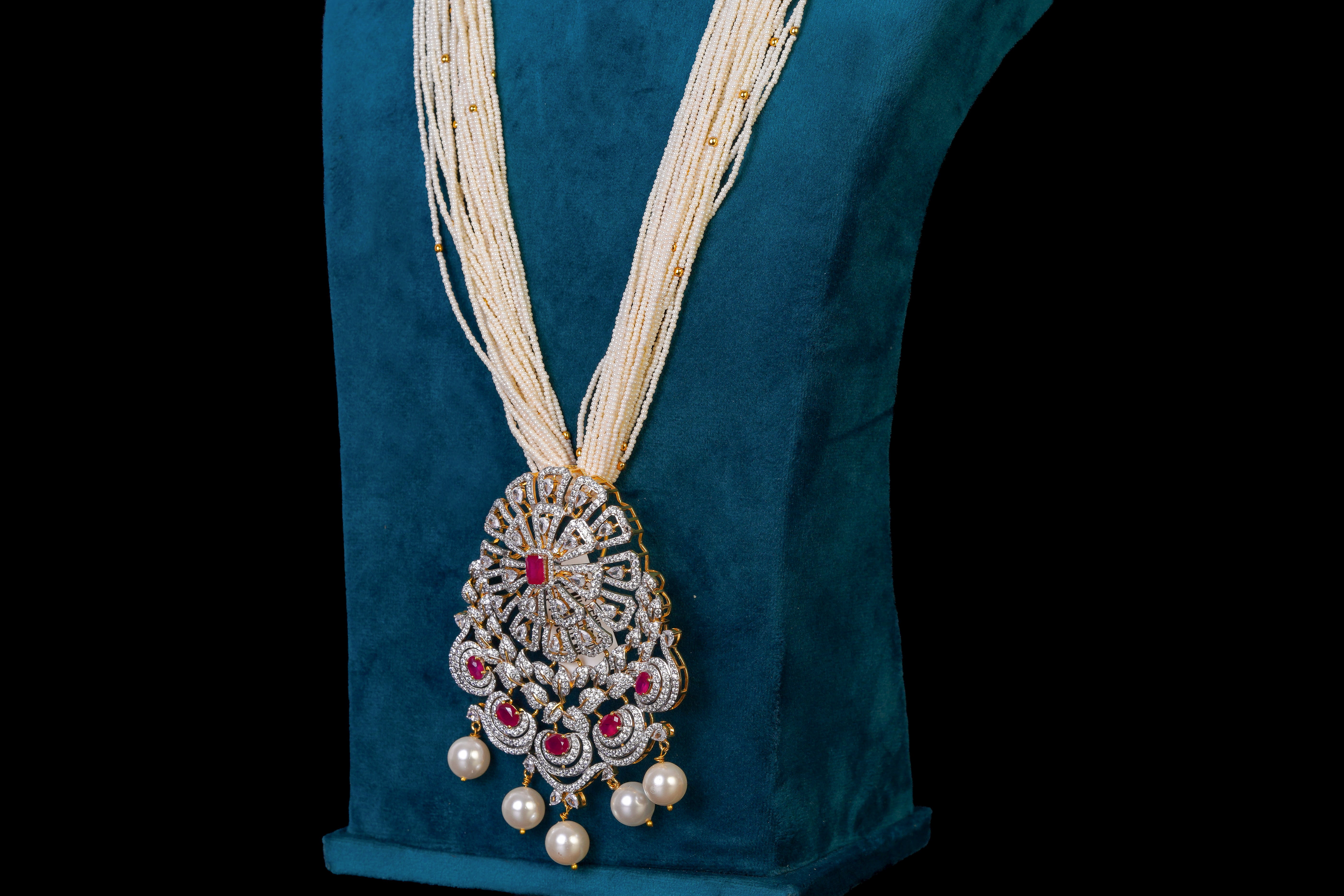 Royal Ruby & Diamond Pendant Necklace