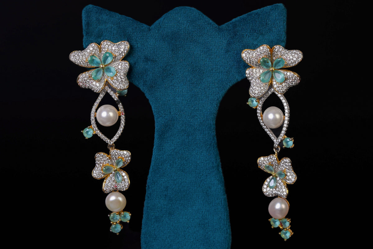 PetalLuxe Silver Earrings