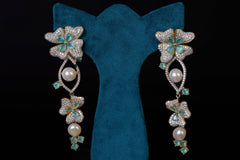PetalLuxe Silver Earrings