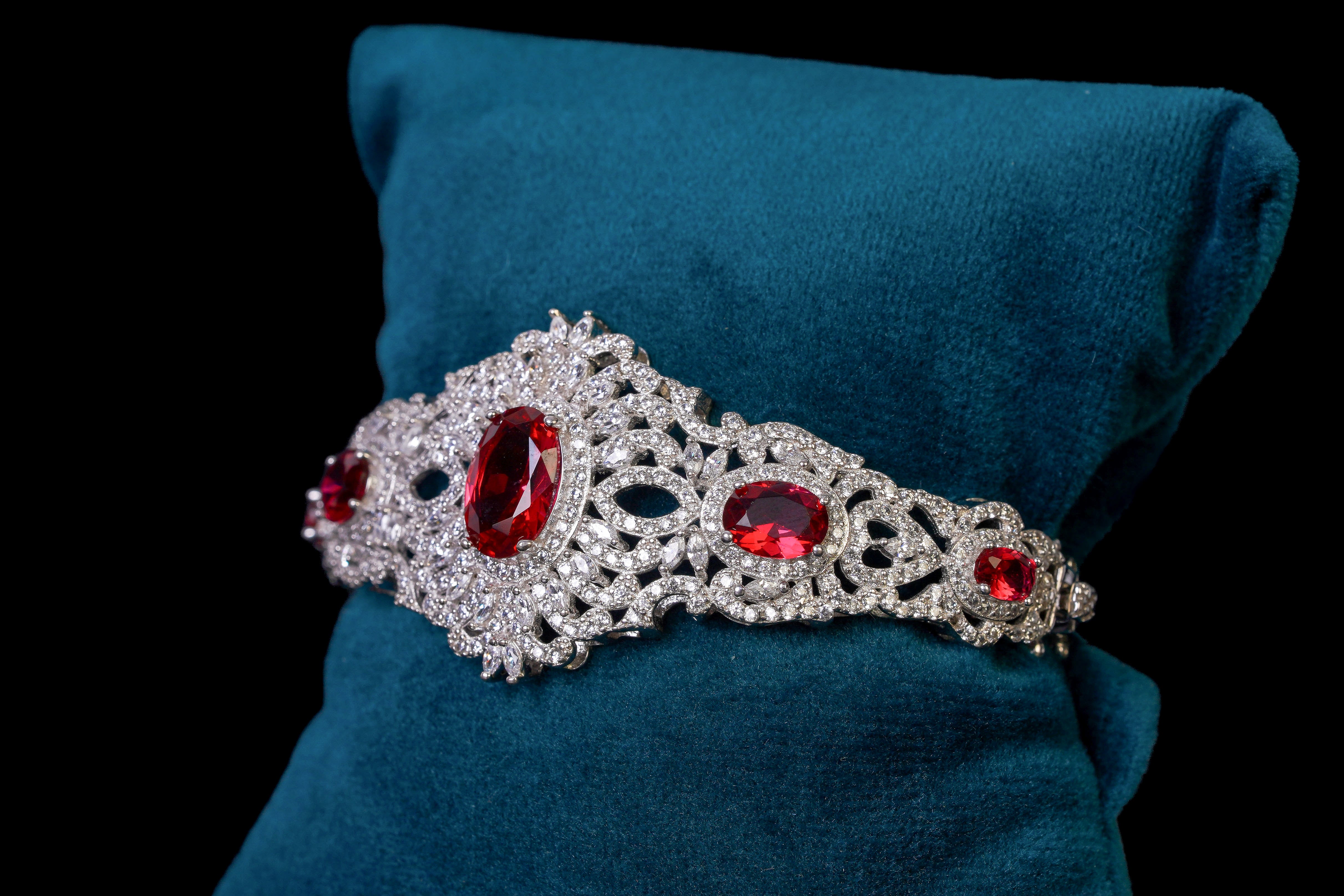 Royal Ruby & Diamond Crown Bracelet