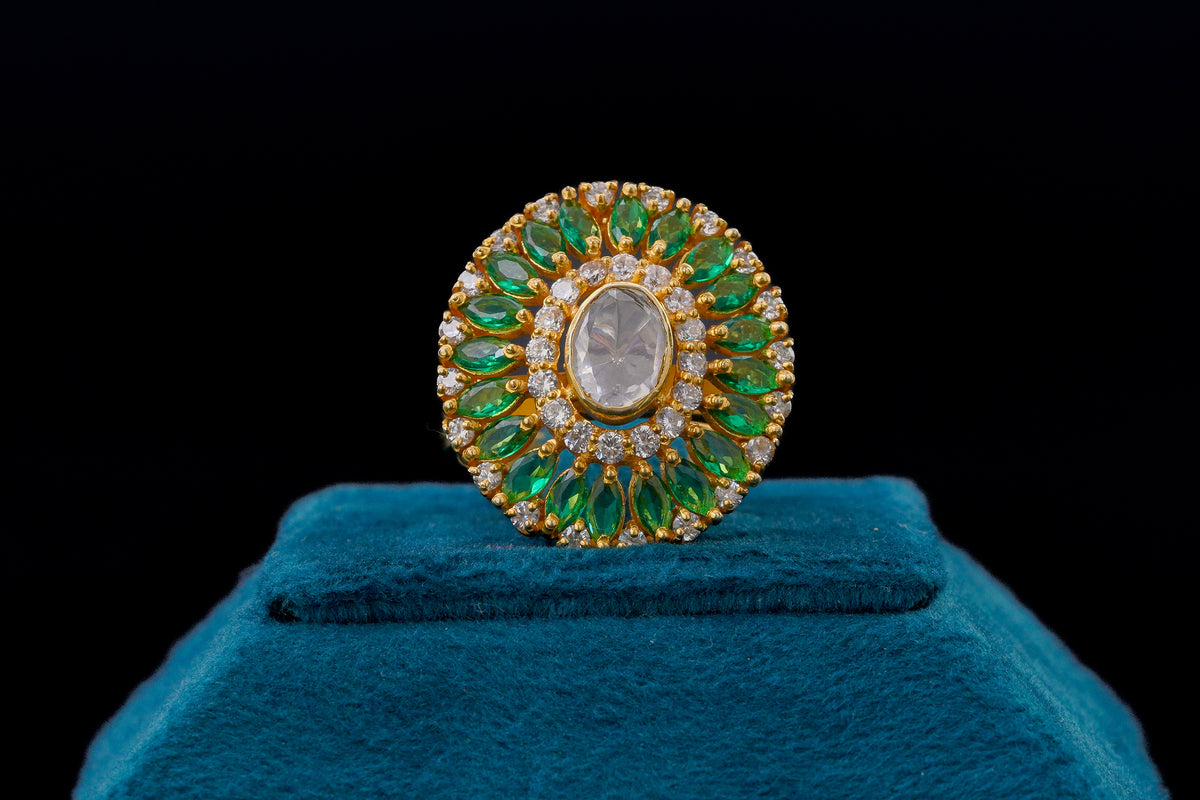 Sunburst Kundan Statement Ring