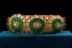 Floral Polki Diamond Designer Bangles