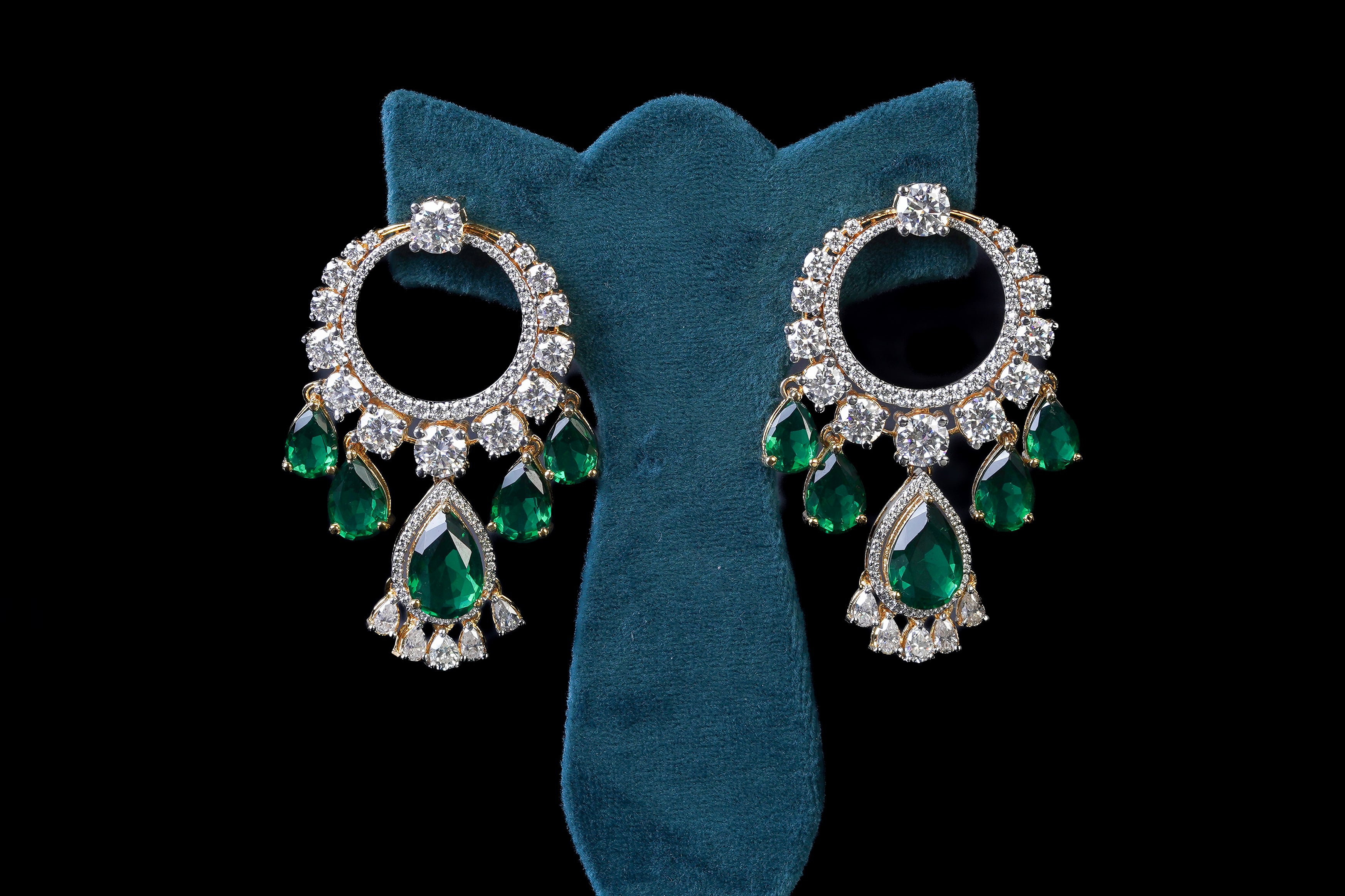 Emerald Crystal Statement Necklace Set